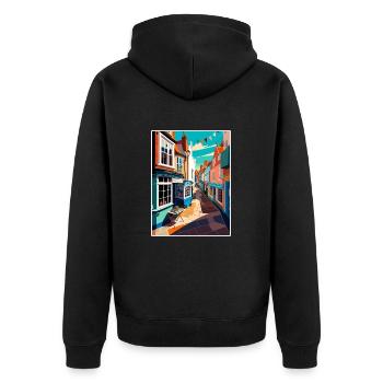 Folkestone Angleterre Kent Vintage voyage affiche WPA - Veste à capuche bio Premium Unisexe - noir - Dos - Nico (187cm)