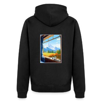 Orient Express Europe déco Vintage Affiche de voyage - Veste à capuche bio Premium Unisexe - noir - Dos - Nico (187cm)