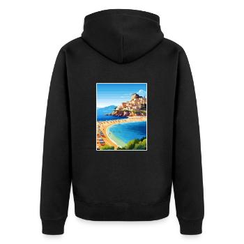 Sicile Italie Décoration Vintage Voyage Affiche WPA - Veste à capuche bio Premium Unisexe - noir - Dos - Nico (187cm)