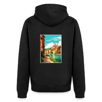 Vérone Italie Décoration Vintage Voyage Affiche WPA - Veste à capuche bio Premium Unisexe - noir - Dos - Nico (187cm)