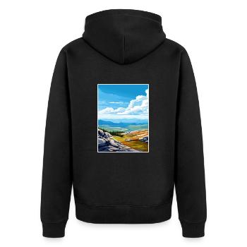 Serra Da Estrela Portugal Affiche de voyage Vintage - Veste à capuche bio Premium Unisexe - noir - Dos - Nico (187cm)