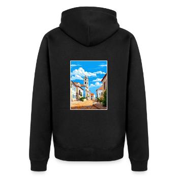 Evora Portugal Vintage Travel Poster WPA Souvenir - Unisex Premium Organic Zip Hoodie - black - Back - Nico (187cm)