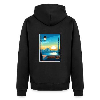 Istanbul Décoration Turquie Vintage Affiche De Voyage - Veste à capuche bio Premium Unisexe - noir - Dos - Nico (187cm)