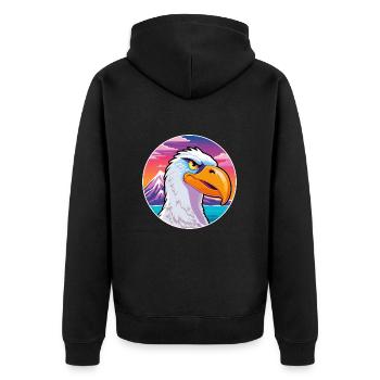 Albatros aquarelle dessin animé Kawaii animal de compagnie Col - Veste à capuche bio Premium Unisexe - noir - Dos - Nico (187cm)