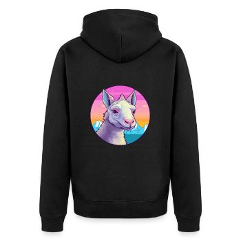 Aardvark Watercolor Cartoon Kawaii Pet Animal Colo - Unisex Premium Organic Zip Hoodie - black - Back - Nico (187cm)
