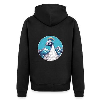 Paon Aquarelle Dessin Animé Kawaii Animal De Compagnie Animal Couleur - Veste à capuche bio Premium Unisexe - noir - Dos - Nico (187cm)