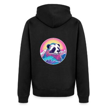 Blaireau Aquarelle Dessin Animé Kawaii Animal De Compagnie Colorf - Veste à capuche bio Premium Unisexe - noir - Dos - Nico (187cm)