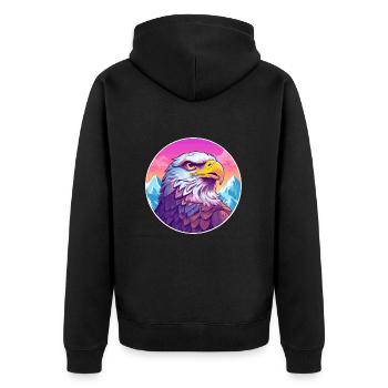 Faucon Aquarelle Dessin Animé Kawaii Animal De Compagnie Colorf - Veste à capuche bio Premium Unisexe - noir - Dos - Nico (187cm)