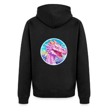 Dragon Aquarelle Dessin Animé Kawaii Animal De Compagnie Colorf - Veste à capuche bio Premium Unisexe - noir - Dos - Nico (187cm)