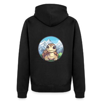 Tortue Aquarelle Dessin Animé Kawaii Animal De Compagnie Colorf - Veste à capuche bio Premium Unisexe - noir - Dos - Nico (187cm)