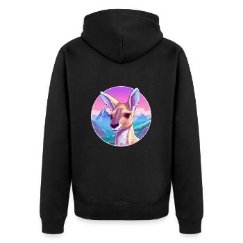Kangourou Aquarelle Dessin Animé Kawaii Animal Animal Colo - Veste à capuche bio Premium Unisexe - noir - Dos - Nico (187cm)