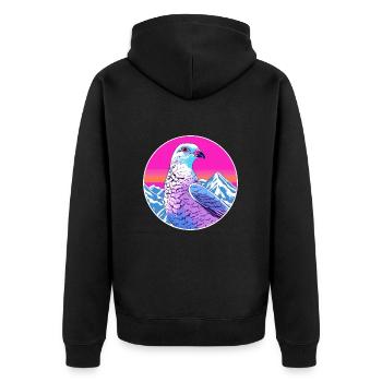 Pigeon Aquarelle Dessin Animé Kawaii Animal De Compagnie Colorf - Veste à capuche bio Premium Unisexe - noir - Dos - Nico (187cm)