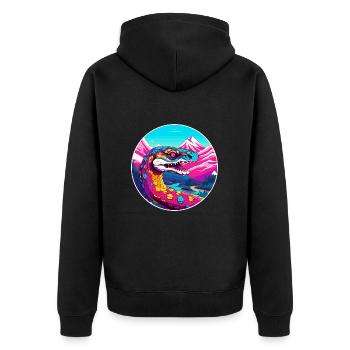 Serpent Aquarelle Dessin Animé Kawaii Animal De Compagnie Animal Colorfu - Veste à capuche bio Premium Unisexe - noir - Dos - Nico (187cm)