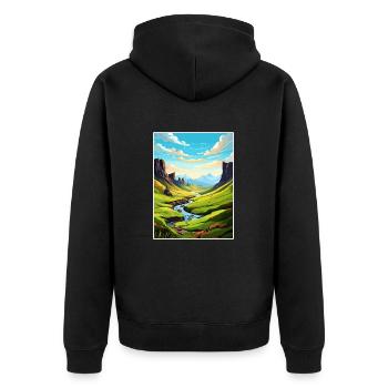 Île de Skye Ecosse Vintage voyage affiche WPA - Veste à capuche bio Premium Unisexe - noir - Dos - Nico (187cm)