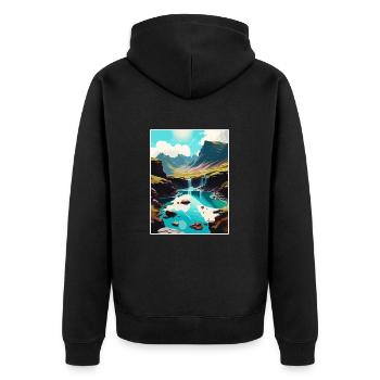 Île de Skye Ecosse Vintage voyage affiche WPA - Veste à capuche bio Premium Unisexe - noir - Dos - Nico (187cm)