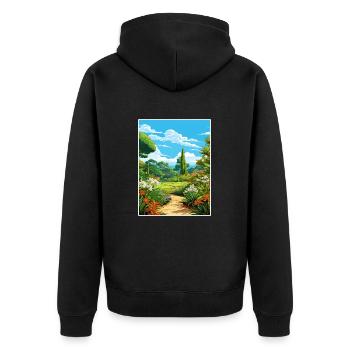 Trebah Garden Cornwall Affiche de voyage Vintage WPA - Veste à capuche bio Premium Unisexe - noir - Dos - Nico (187cm)
