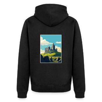 Rock Of Cashel Irlande Vintage voyage affiche WPA - Veste à capuche bio Premium Unisexe - noir - Dos - Nico (187cm)