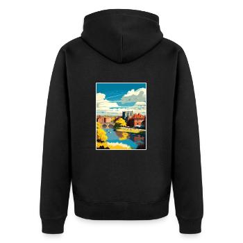 Newark On Trent England Vintage Travel Poster WPA - Unisex Premium Organic Zip Hoodie - black - Back - Nico (187cm)