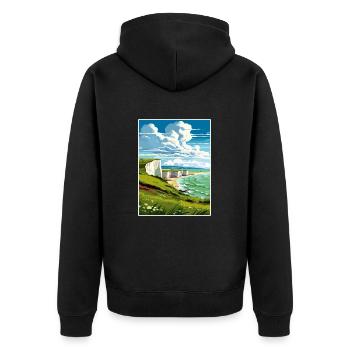 Sept sœurs Sussex Vintage voyage affiche WPA Art - Veste à capuche bio Premium Unisexe - noir - Dos - Nico (187cm)