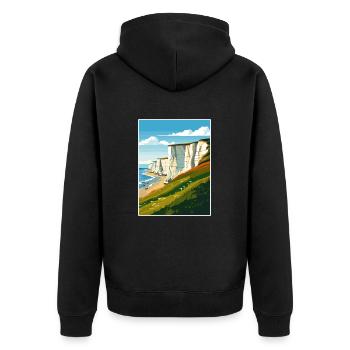 Sept sœurs Sussex Vintage voyage affiche WPA Art - Veste à capuche bio Premium Unisexe - noir - Dos - Nico (187cm)