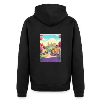 Cotswolds Angleterre Royaume-Uni Vintage voyage affiche WPA Art - Veste à capuche bio Premium Unisexe - noir - Dos - Nico (187cm)