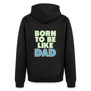 father and son - Unisex Premium Bio Zip Hoodie - Schwarz - Hinten - Nico (187cm)