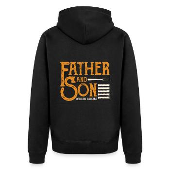 Father and Son - Unisex Premium Bio Zip Hoodie - Schwarz - Hinten - Nico (187cm)