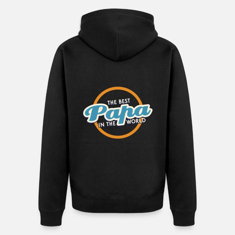 papa father daddy - Unisex Premium Bio Zip Hoodie - Schwarz