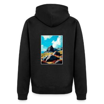 Glyder Fach gallois Vintage voyage affiche Souvenir - Veste à capuche bio Premium Unisexe - noir - Dos - Nico (187cm)