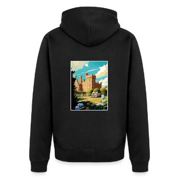 Walmer Angleterre Kent Vintage voyage affiche Souvenir - Veste à capuche bio Premium Unisexe - noir - Dos - Nico (187cm)