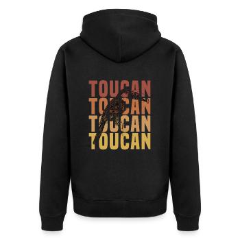 Toucan - Unisex Premium Organic Zip Hoodie - black - Back - Nico (187cm)