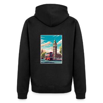 Big Ben Londres Vintage voyage affiche WPA Souvenir - Veste à capuche bio Premium Unisexe - noir - Dos - Nico (187cm)