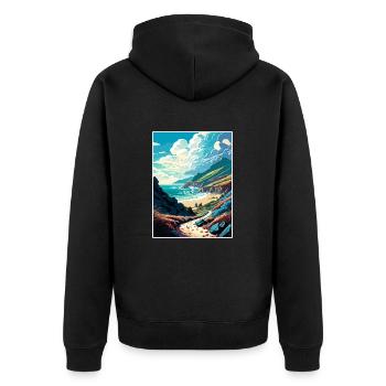 Lost Coast Trail Californie Long Beach Cali Voyage - Veste à capuche bio Premium Unisexe - noir - Dos - Nico (187cm)