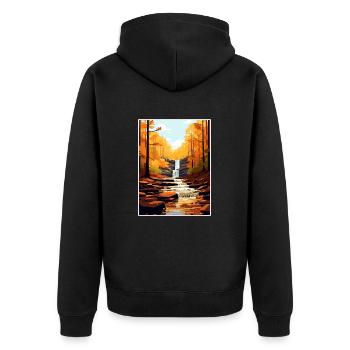 Souvenir du parc d’État de Ricketts Glen en Pennsylvanie - Veste à capuche bio Premium Unisexe - noir - Dos - Nico (187cm)