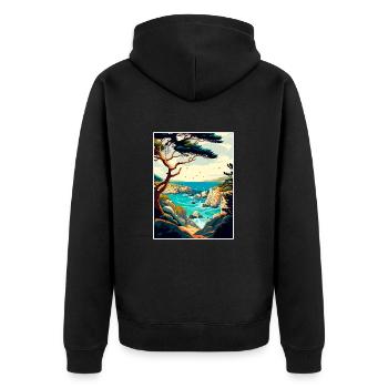 Réserve naturelle d’État de Point Lobos, Californie - Veste à capuche bio Premium Unisexe - noir - Dos - Nico (187cm)