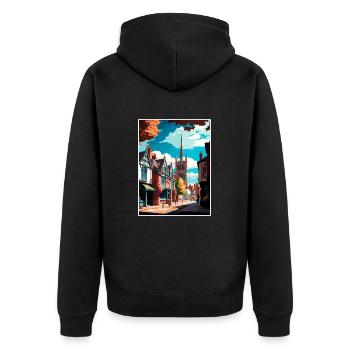 Chester Angleterre Vintage Voyage Poster WPA Souvenir - Veste à capuche bio Premium Unisexe - noir - Dos - Nico (187cm)