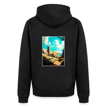 St Agnès Angleterre Vintage voyage affiche Souvenir - Veste à capuche bio Premium Unisexe - noir - Dos - Nico (187cm)