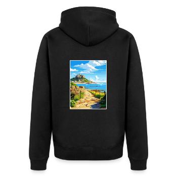 Marazion Cornwall Vintage voyage affiche Souvenir - Veste à capuche bio Premium Unisexe - noir - Dos - Nico (187cm)