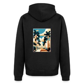 West Palm Beach Florida Vintage Reiseposter WPA - Unisex Premium Bio Zip Hoodie - Schwarz - Hinten - Nico (187cm)