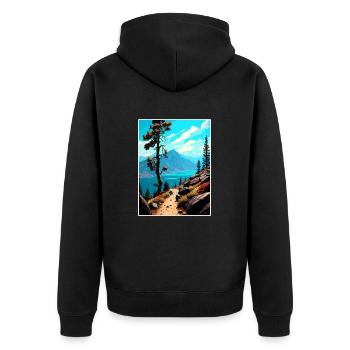 Mont Tallac Californie Vintage voyage affiche WPA - Veste à capuche bio Premium Unisexe - noir - Dos - Nico (187cm)