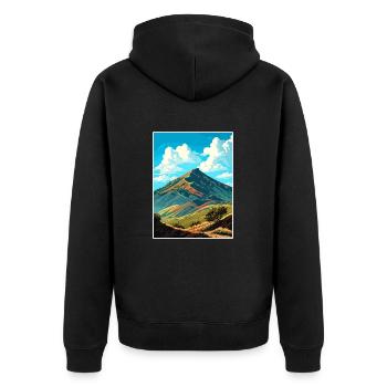 Mount Diablo California Vintage Reiseposter WPA - Unisex Premium Bio Zip Hoodie - Schwarz - Hinten - Nico (187cm)