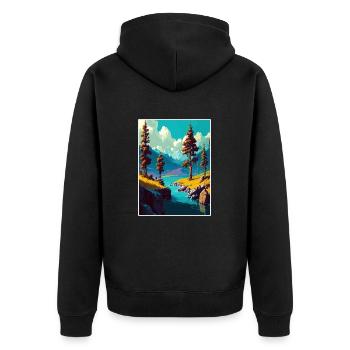 Lake Mammoth California Vintage Travel Poster WPA - Unisex Premium Organic Zip Hoodie - black - Back - Nico (187cm)