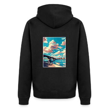 Tempe Town Lake Arizona Vintage Travel Poster WPA - Unisex Premium Organic Zip Hoodie - black - Back - Nico (187cm)