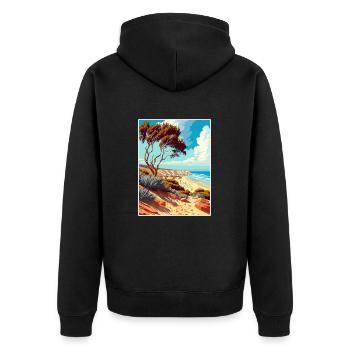 Torrey Pines State Beach Vintage Affiche de voyage WPA - Veste à capuche bio Premium Unisexe - noir - Dos - Nico (187cm)