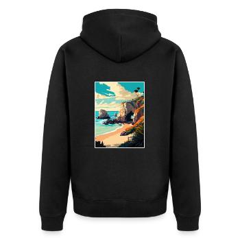 El Matador Californie Cali Vintage affiche de voyage - Veste à capuche bio Premium Unisexe - noir - Dos - Nico (187cm)