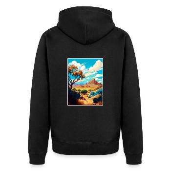 Coronado National Forest Arizona Reiseposter - Unisex Premium Bio Zip Hoodie - Schwarz - Hinten - Nico (187cm)