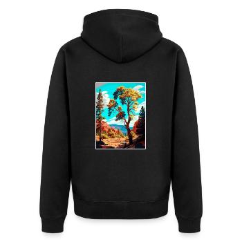 Coconino National Forest Arizona Reiseposter - Unisex Premium Bio Zip Hoodie - Schwarz - Hinten - Nico (187cm)