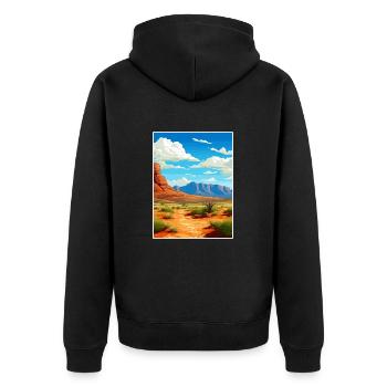 Guadalupe Mountains Nationalpark Reiseplakat - Unisex Premium Bio Zip Hoodie - Schwarz - Hinten - Nico (187cm)