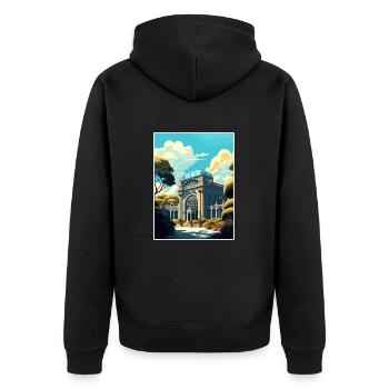 The Bronx Zoo New York State Vintage Travel Poster - Unisex Premium Organic Zip Hoodie - black - Back - Nico (187cm)