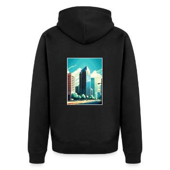 Fresno California Cali Vintage Travel Poster WPA - Unisex Premium Organic Zip Hoodie - black - Back - Nico (187cm)